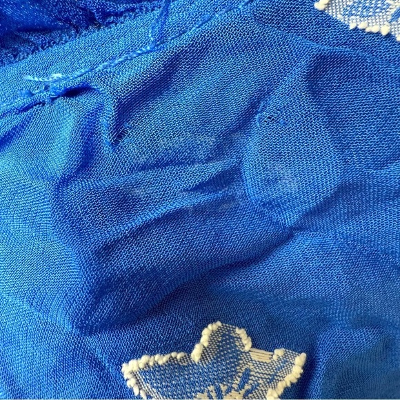 SHOSHANNA‎ Cobalt Floral Embroidered Asymmetric Hem Ruffle Tier Maxi Dress 14 - Picture 14 of 14